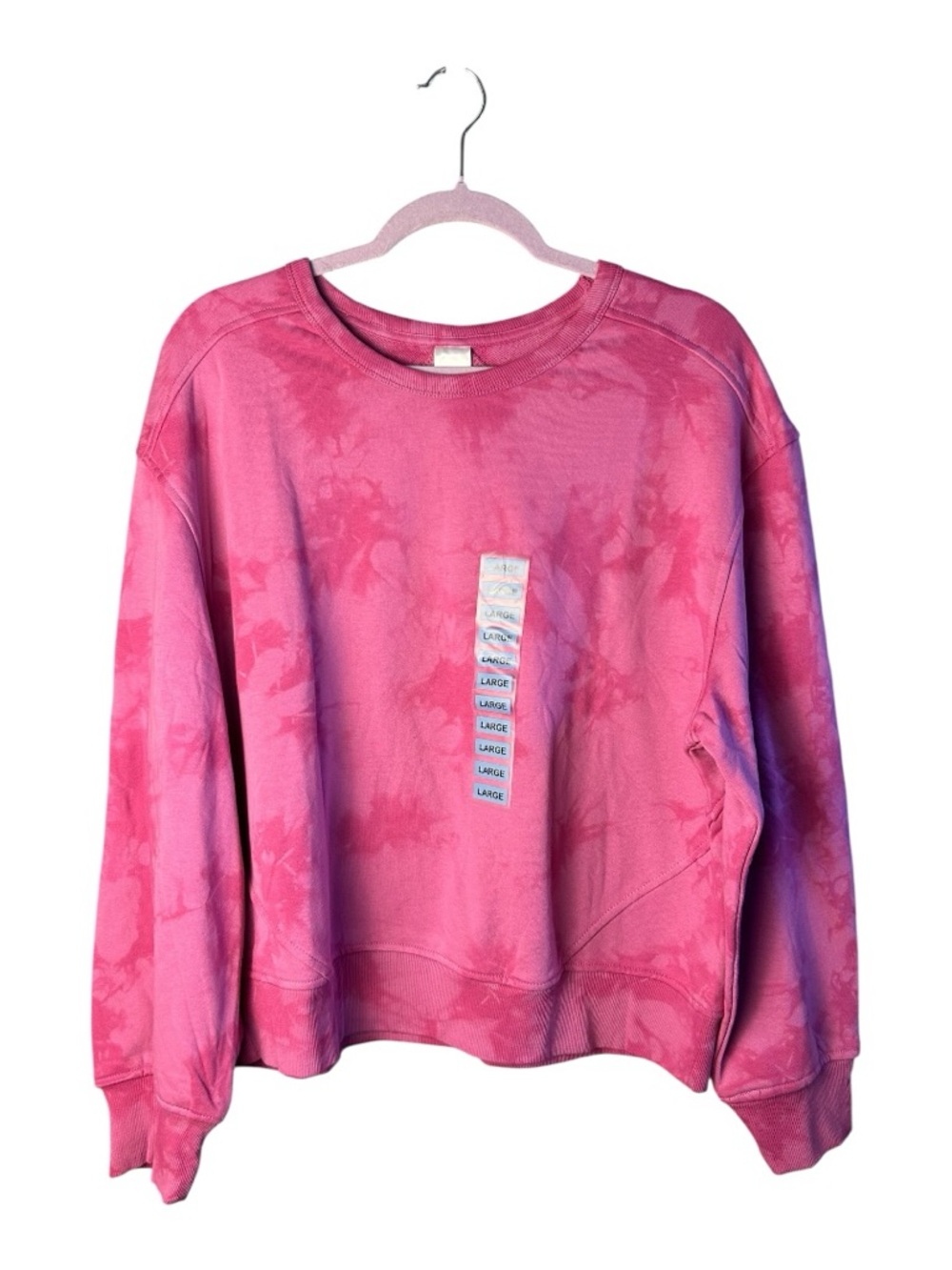 Member’s Mark Women's Pink Tie Dye Long Sleeve Crew Neck Sweatshirt Size L - Picture 7 of 7